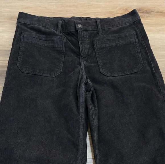 American Eagle Low Rise Wide Leg Dark Gray Corduroy Pants 2024 Size 8 - Picture 3 of 13
